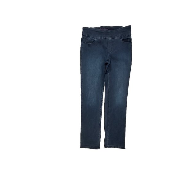 Gloria Vanderbilt Amanda Pull On Women's size 12 Dark Wash Blue Denim Jeans - Picture 1 of 5